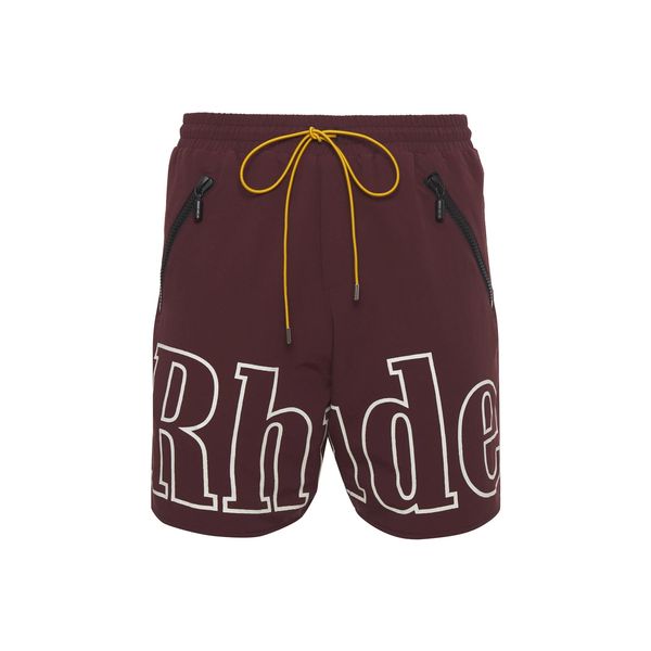 Short pour hommes Rhude avec modèle de modèle S-xl Designer Summer Fashion Beach Pantalons hommes High Quality Street Wear Black Reddish Brown Green Menlpm