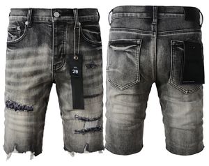 Heren shorts Short Mens Designer shorts vrouwen zomer paarse denim shorts voor mannen kortere rechte fit jeans luxe modemerk fit jeans hiphop denim korte broek