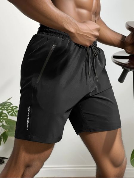 Shorts pour hommes Sports Fitness Cycling Randonnées extérieures Shorts de sueur fraîche à sec rapide et micro EL 240513