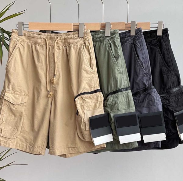 Shorts pour hommes Stones Island Designers Cargo Pants Badge Patches Pantalons de survêtement d'été Pantalon de sport Big Pocket Salopette Pantalon Zippper Tendance de la mode 648ess