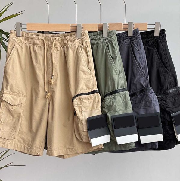 Shorts pour hommes Stones Island designers Cargo Pants Badge Patchs été Pantalons de survêtement Pantalon de sport 2023SS grande poche salopette pantalon zippper Loose design32ess