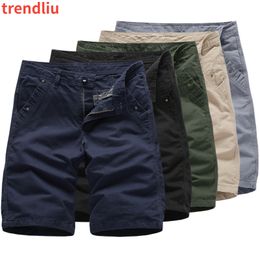 Heren Shorts Zomer Katoen Effen Heren Hoge Kwaliteit Casual Zakelijk Sociaal Militair Zwart Strand Bermudabroek 230605