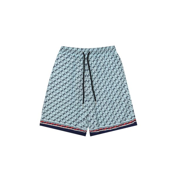 Mens Shorts Summer Designers Casual Sports Fashion Séchage rapide Hommes Pantalons de plage Géométrique Carré G imprimé bleu clair