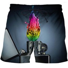 Pantalones cortos para hombre Moda de verano Llama 3D Impreso Estilo europeo y americano Pantalones de playa de secado rápido Casual
