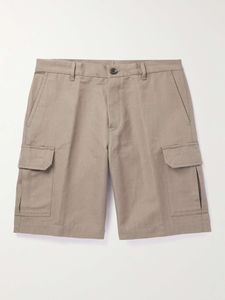 Heren shorts zomer Italiaans ontwerp Casual korte broek Loro piana rechte pijten katoen en linnen melange vrachtshorts strandkleding