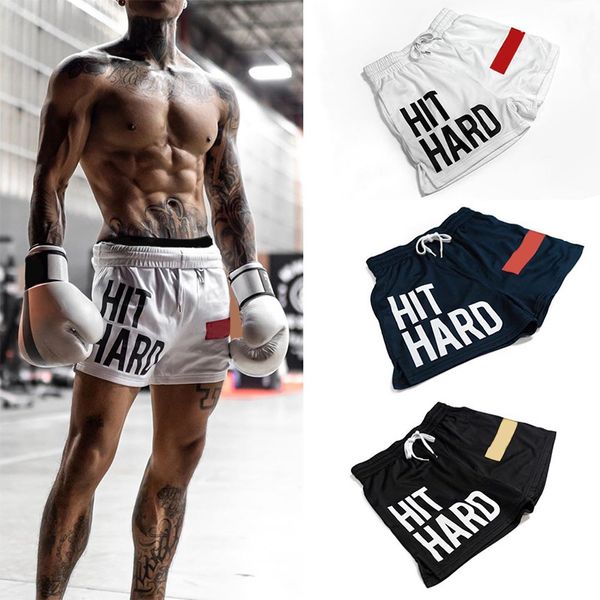 Herren Shorts Sommer Schnelltrocknend Sport Mesh Stretch Fitness Lauftraining Strandhose HIT HARD Print GYM Basketball Short 230404