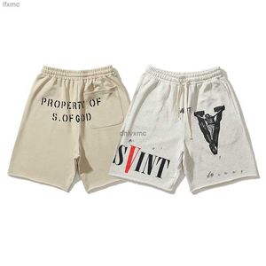 Shorts pour hommes Summer Saint Co Branded Wash Old Vprint Loose Casual pour hommes et femmes Couple Capris 5lrq