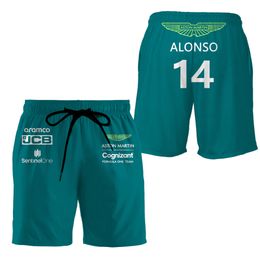 Heren shorts -team Aston Martin Summer Formule 1 Racing -coureur Alonso Design Beach Pants Sports 230404