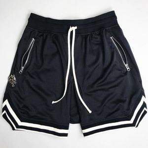 Pantalones cortos para hombres Baloncesto rendimiento deportivo activo con bolsillos laterales Pantalones deportivos con cremallera.
