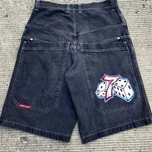 Heren shorts Y2K Harajuku Hip Hop Patroon Gedrukte Men Vintage Baggy Cowboy Sports Gothic Basketball Street