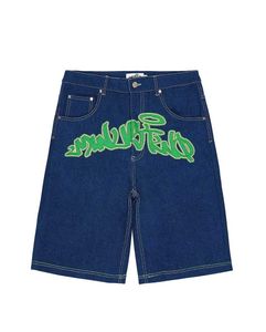 Pantanos cortos y2k carta de hip hop bordado jeans shorts pantalones cortos de verano shorts 2023 new harajuku punk rodilla pantalones j240124