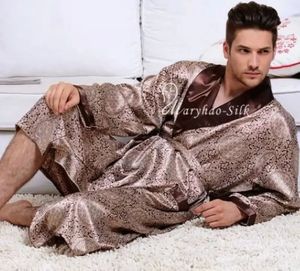 Pyjamas en satin de soie pour hommes