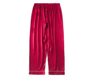 Mens Silk Satin Pyjamas Pyjamas Pants Lounge Sleep Bottoms Grootte L3XL plus 3 kleuren Men039S Sleepwear9363132