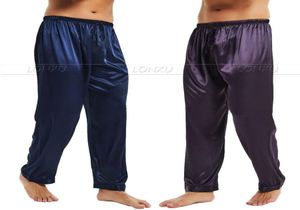 Mens Silk Satin Pyjamas Pyjamas Pants Lounge broek Slaapbodems S M L XL 2XL 3XL 4XL Plus CX2006222562849