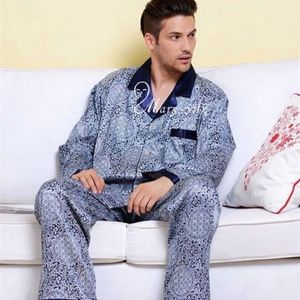 Mens Silk Satin Pyjamas Set Pyjama Pyjamas PJS Sleepwear Set Robe gewaden Nachtjarig