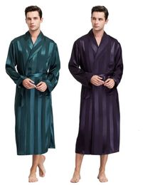 Pyjamas en Satin de soie pour hommes vêtements de nuit Robe Robes peignoir chemise de nuit S ~ 3XL _ _ pour cadeaux de noël 240401