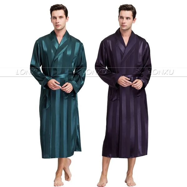 Pyjamas en satin de soie pour hommes robes robes peignoir de nuit s ~ 3xl__ pour cadeaux de Noël 240418