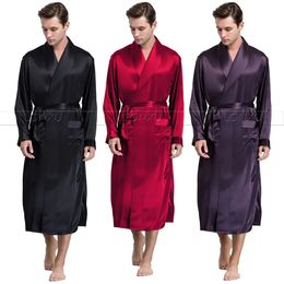 Robes en Satin de soie pour hommes, peignoir, chemise de nuit, vêtements de nuit, pyjamas S ~ 3XL Plus _ _ convient à toutes les saisons 240109