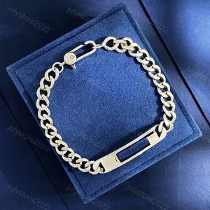 Heren zilveren ketting armband Designer sieraden g hanger vrouwen houden van armbanden mannen chians dikke titanium staal hiphop mode 20 cm met doos