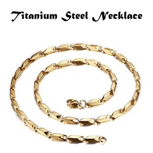 Heren eenvoudige sieraden kraag Joyas titanium staal hoog gepolijst heren mode kettingen ketting goud 60 cm 0,3 cm 0,4 cm 0 5cm249S