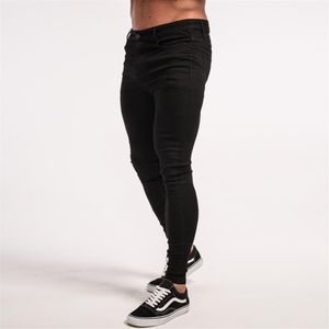 Heren Skinny Jeans Elasticiteit niet gescheurde zwarte jeans Heren Super Spray on Stretch Denim Broek Standaard EU maat zm01285k