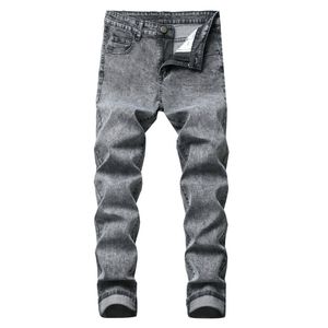 Heren skinny rechte jeans mode moto biker denim broek casual elastische midden taille voor mannen stretch hip hop broek 42