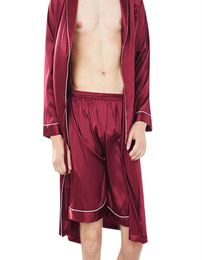 Hombres del sueño Bottomswear Sleep Men Underwear Solid Silk Satin Boxers Shorts Pajamas234i9097826