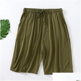 Ropa de dormir para hombre Cinco puntos Modal Verano Casual Tamaño Dormir Playa Hombres grandes Use pantalones cortos delgados Pijamas Pijama Pantalones sueltos Gota Entregar Otlbh