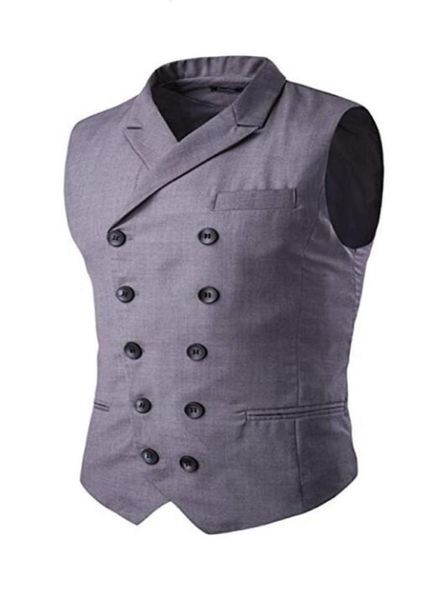 Hommes Slim Fit Business Casual Gilet Tuxedos Gilet Double Boutonnage Smart Gilet Marié Gilets Garçons D'honneur Hommes Porter Personnalisé Ma8318492