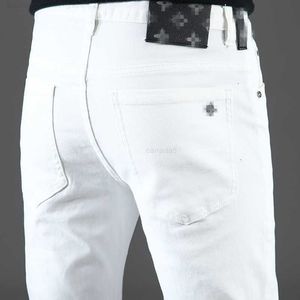 Jeans en coton pour hommes Slim Fit |Pantalon en noir et blanc polyvalent pour Summerej3v