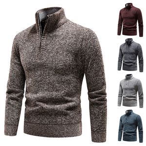 Heren Slim Turtleneck Sweater Winter Fashion Nieuwe mannen Casual Warm Dikke gebreide trui klassieke solid fleece pullovers tops kleding