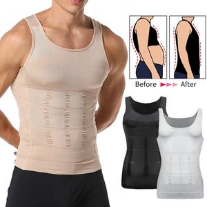 Heren Slimming Body Shaper Vest Shirt ABS ABSEN SLIM GYM TRAKOUT BEUMOUT COMPRESSING TROMPRESSIE TOP MOUWESSSE SHAPWEWAR 240416