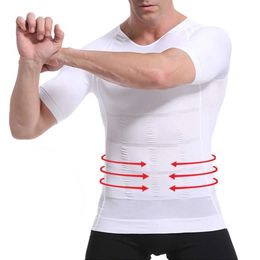 Mens adelgazamiento Shaper postura chaleco masculino barriga abdomen corrector compresión cuerpo modelado grasa pecho barriga camisa corsé 240306