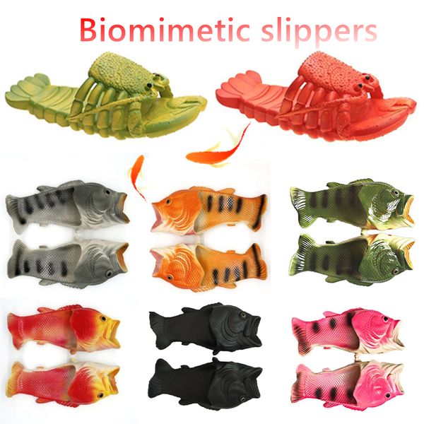 Zapatillas para hombre Chanclas de diseño Zapatillas de langosta Zapatillas para hombre Animal divertido Chanclas de verano Linda ducha de playa Zapatos casuales Mujer Unisex Hogar suave