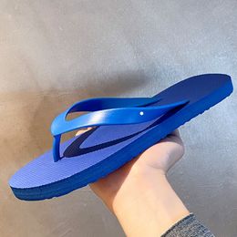 Zapatillas para hombre para el verano interior casa antideslizante ducha parejas suela gruesa zapatilla fresca flip fops sandalias azul