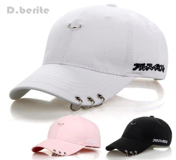 Hommes Snapback chapeaux mode K Pop fer anneau chapeaux réglable casquette de Baseball unisexe casquettes Snapback Hip Hop Caps242B7286061