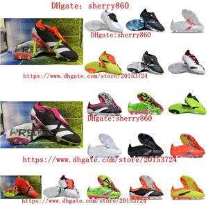 Chaussures de football pour hommes Predators précision FG Tongues Firme Ground Cleats Précision.1 Cuir Bothoots Tops Trainers extérieurs Scarpe Calcio Spikes