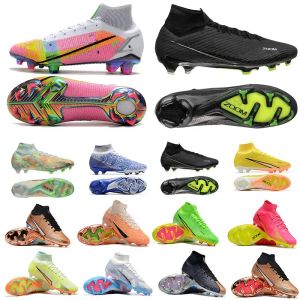 Voetbalschoenen voor heren stijgijzers Cleats World Cup SuperfIy VIII 8 IX 9 XXV Metallic Zilver Elite FG Impulse Pack Mbappe Cristiano Ronaldo Blueprint Progress voetbalschoenen