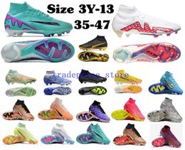 Chaussures de football pour hommes Crampons pour enfants Crampons Mercurial Football Boots Cleat Turf 7 Elite 9 R9 V 4 8 15 XXV IX FG American Foot Ball Boot Enfant Youth Boys Girls Taille 3Y-13 35-47