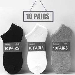 Chaussettes pour hommes 10 paires mode hommes bateau chaussettes été printemps respirant antidérapant Silicone invisible coton chaussettes mâle cheville chaussette pantoufles Meia 230729