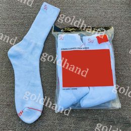Calcetines para hombre 4 par/ paquete de calcetines de algodón diseñador de calcetines casuales de calcetines transpirables deportivos calcetines largos