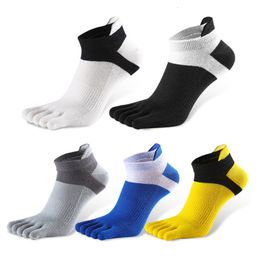 Chaussettes pour hommes 5 paires lot été hommes coton cinq doigts mâle court de haute qualité 221130