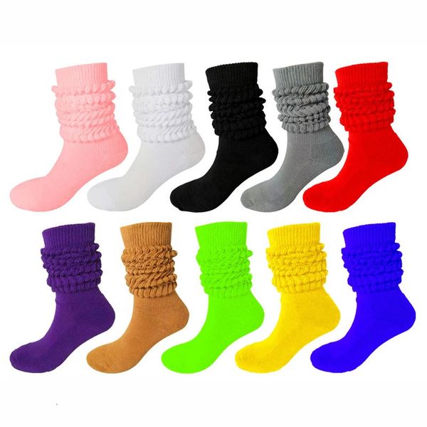 Chaussettes pour hommes Couleurs bonbons Slouch Scrunchy Coton Dames Filles Casual Genou Haute Boot Chaussette Streetwear Pour Hommes Femmes Lâche 231027