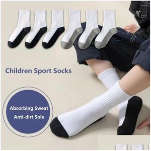 Chaussettes masculines coton étudiant blanc doux gris sole noire anti-dirt respirable absorbant la sueur sport garçons filles hosiery gouttes livraison apparition othxv