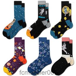 Calcetines para hombre moda Hip Hop colorido novedad algodón y mujeres seta de dibujos animados galleta Kawaii feliz vestido divertido B130