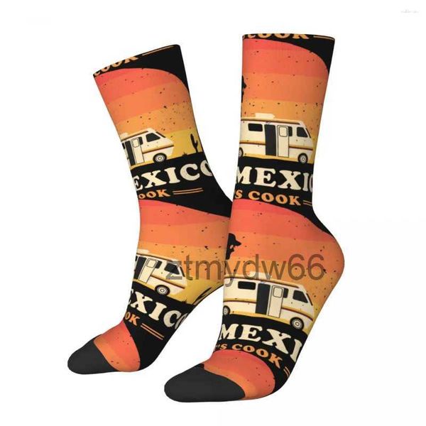 Calcetines para hombre feliz visita divertida México Vintage Harajuku béisbol deportes Hip Hop novedad Casual Crew Crazy calcetín regalo impreso PCVA