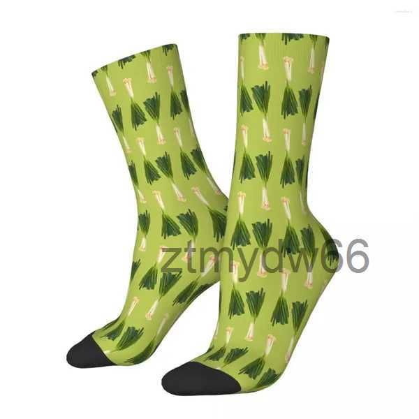 Calcetines para hombre Patrón de puerro Vegetal Hombre Mujer Medias de invierno Hip Hop AEYG