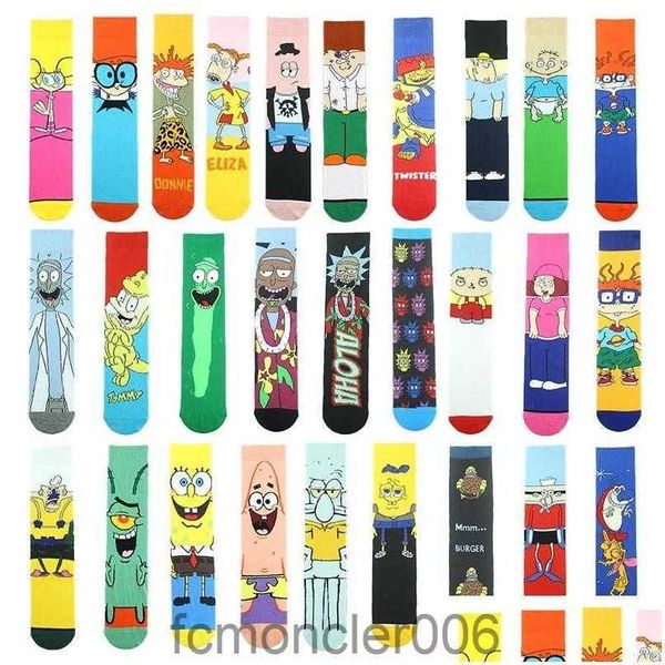 Hommes Chaussettes Hommes Femmes Coton Drôle Colorf Personnage De Dessin Animé Modèle Heureux Créatif Calcetines Hombre Divertido Skarpetki Sokken Dhvhm PHMH