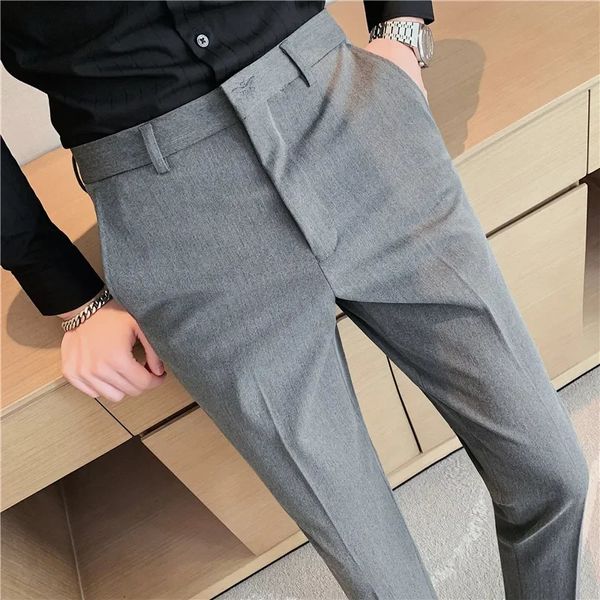 Hommes solide Boutique ensemble pantalon hommes vêtements formels robe de mariée hommes Style britannique affaires décontracté ensemble pantalon 42 240228