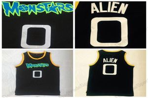 Mens Space Jam 0 Alien Monstars Tune Escuadrón Jerseys de baloncesto Moive Black Stitched Shirts SXXL6693459